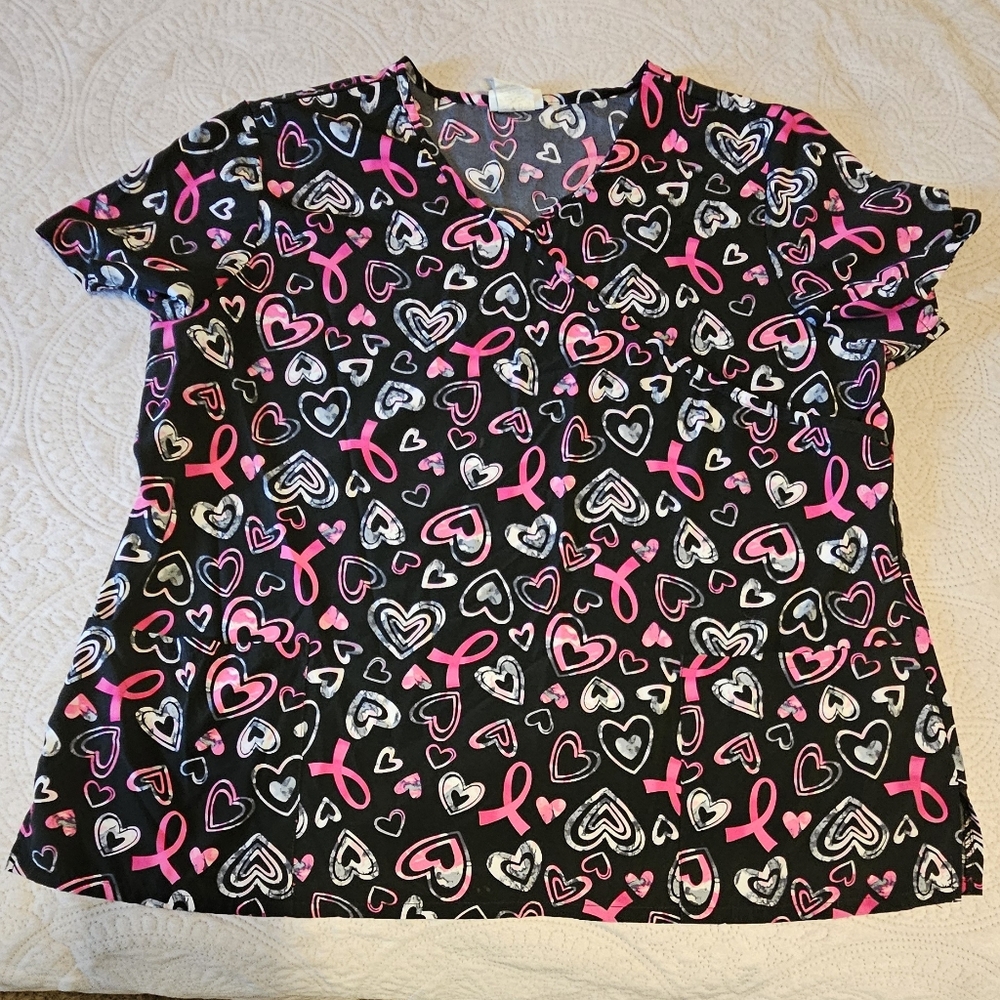 Scrubstar Breast Cancer Awareness Scrub Top.